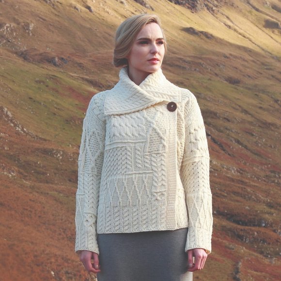 Vintage Cream Knit Cardigan - Picture 1 of 11